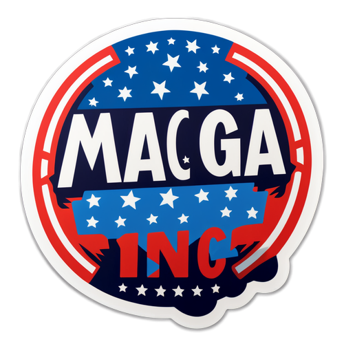 強いタイポグラフィでデザインされた「maga」のスローガンを持つステッカー