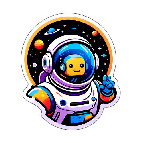 未来科技与人工智能的宇宙探索贴纸