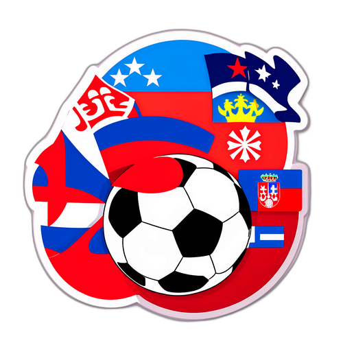 Sticker ng Pambansang K pride ng Serbia at Czech Republic sa Soccer