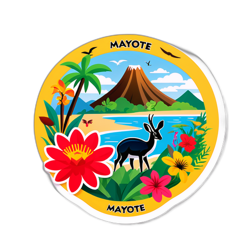 Sticker met Flora en Fauna van Mayotte