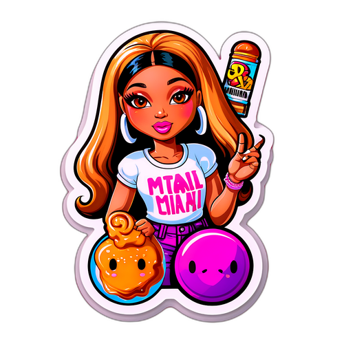 Karamelem inspirovaná hip hop nálepka