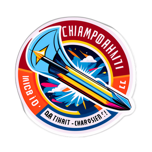 Illustration colorée d'une flèche en vol, avec le texte "Championnats du Monde !"