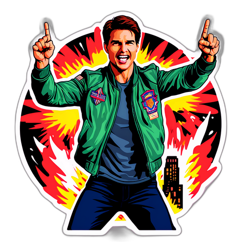 Tom Cruise Action Sticker