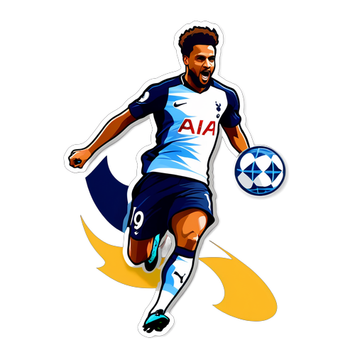 Stika Inayovutia ya Tottenham: Pamoja na Silhouette ya Mchezaji wa Soka na Kauli Mbiu 'Come on You Spurs!'