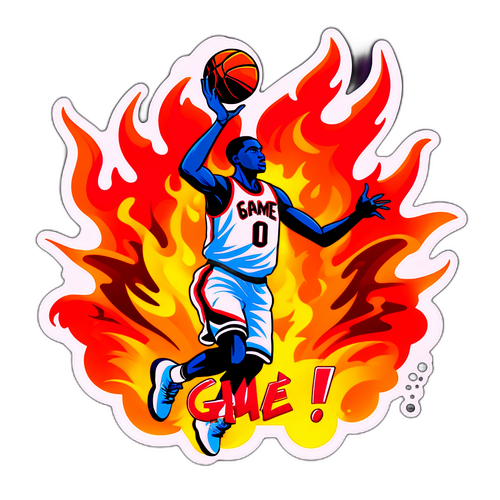 Basketbal met Vurige Achtergrond