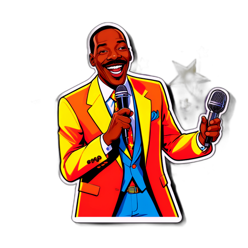 Eddie Murphy som tecknad figur med mikrofon