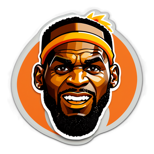 Autocollant inspiré par le basketball avec le visage de LeBron James