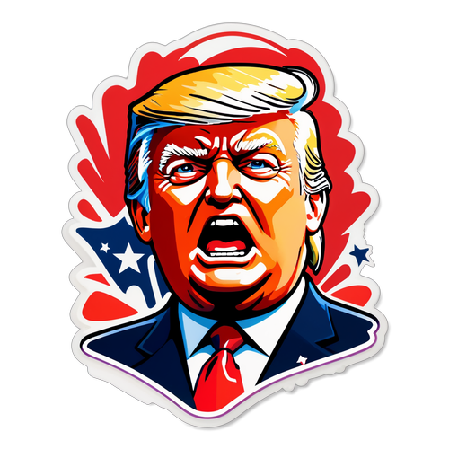 Unleash the Power: Trump’s Press Conference Moments Captured in a Dramatic Sticker!