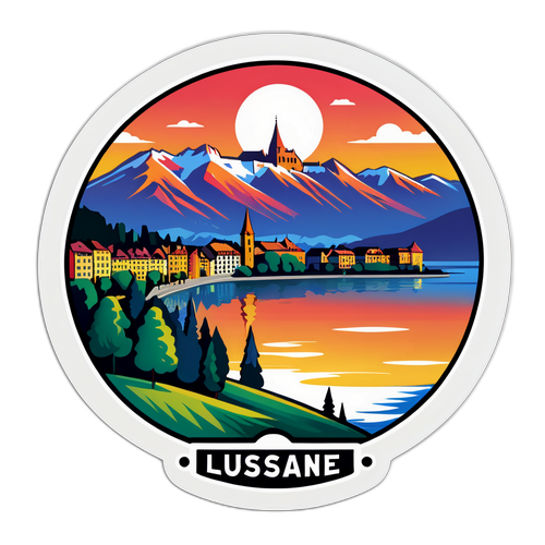 Lausanne maisema järven rannalla
