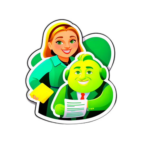 Стикер Сбербанка: Персонажи обсуждают интересные кредитные предложения