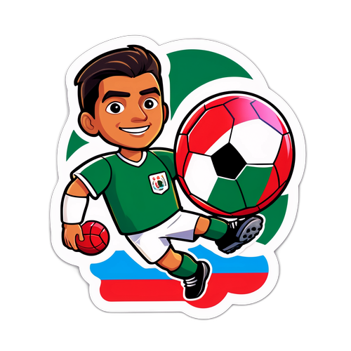 Playful Illustration of César Montes with Soccer Ball