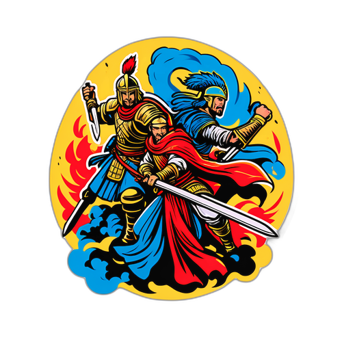 एक्शन से भरपूर युद्ध का स्टिकर