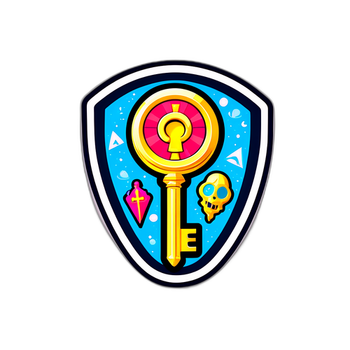 Een Mysterieus Sticker Met Sleutel En Verborgen Schatten