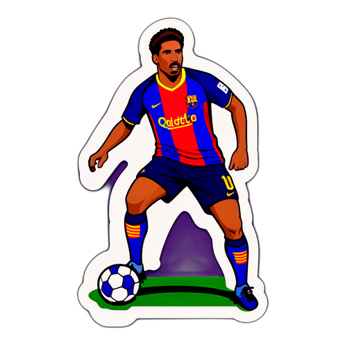 สติกเกอร์บาร์เซโลนา featuring นักฟุตบอลบนสนาม
