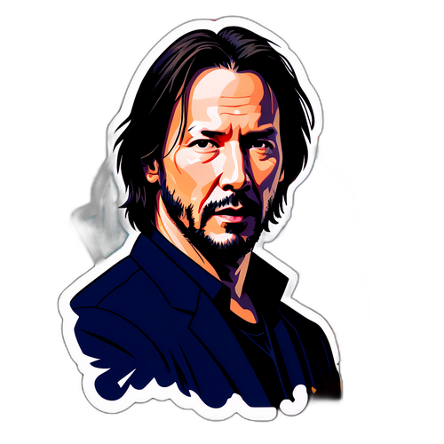 Fajny design Keanu Reeves w miejskim otoczeniu