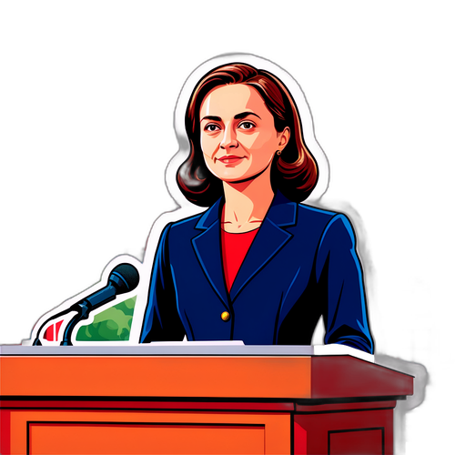 דיוקן של אליזבת צורקוב בפודיום אוניברסיטאי