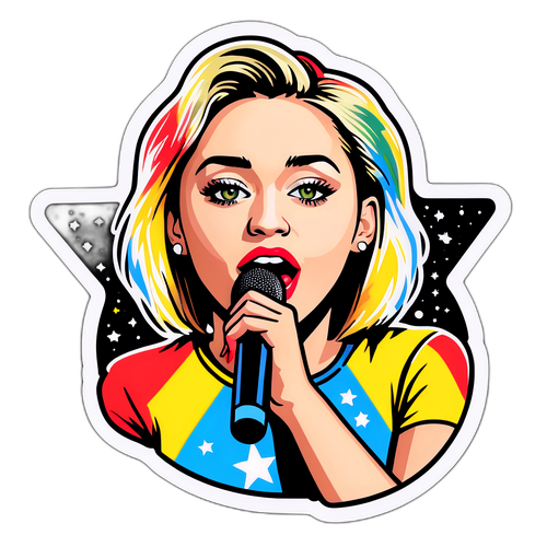 Katy Perry w stylu multikolorowym jako gwiazda na koncercie
