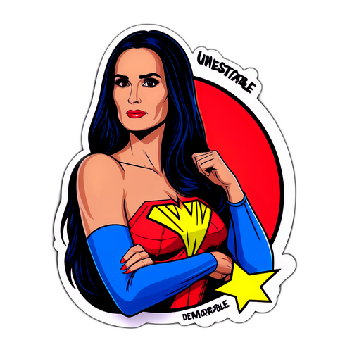 Unstoppable Demi Moore as a Superhero