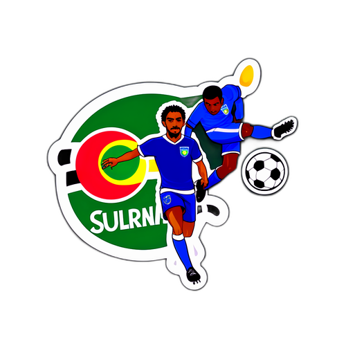 Stiker Pertandingan Sepak Bola Suriname vs El Salvador