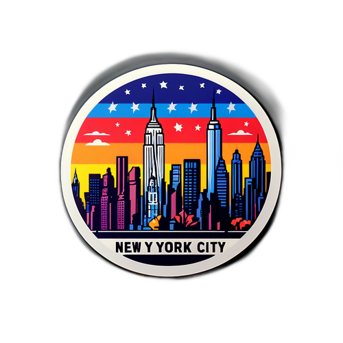 New York City - Vaaleanpunainen ja Sininen Taivas