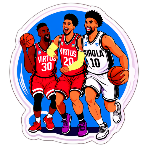 מדבקה כייפית של שחקני כדורסל