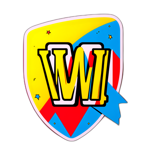 Superhelte-emblem med gyldne buer