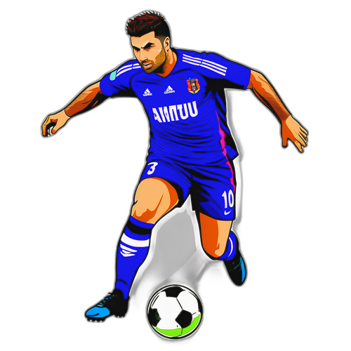 Adrian Mutu în acțiune pe terenul de fotbal