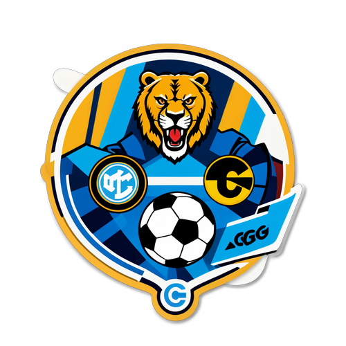 สติกเกอร์ที่มีโลโก้ทีมฟุตบอล Como และ Inter ในสไตล์ทันสมัย