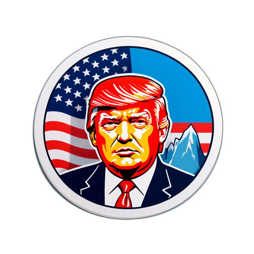 Ein Sticker, der Donald Trump künstlerisch darstellt