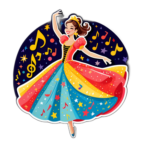 Adesivo di Nancy Brilli che danza