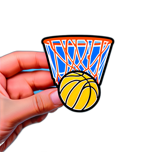 Diseño de sticker en colores metálicos representando la emoción del baloncesto entre Boca e Instituto