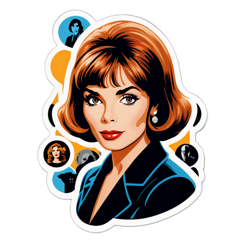Vintage Style Sticker of Actress Lee Grant