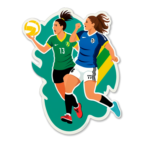 A Emoção do Jogo: Ilustração Incrível do Handebol Feminino Brasil x Alemanha!