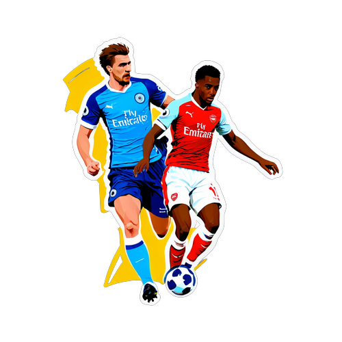 Desenho de Dois Jogadores em Ação: Brighton e Arsenal