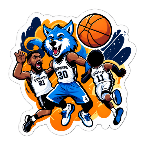 Makulay na Sticker ng Epic Showdown ng Timberwolves at Spurs