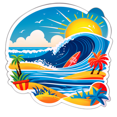 サンシャインの海を背景にした夏の楽しい日々