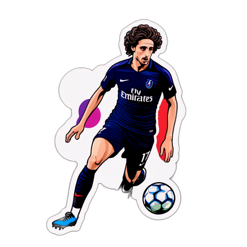 Desain Kreatif Adrien Rabiot Mendribble Bola