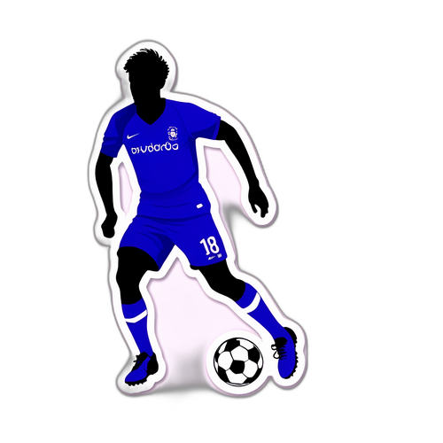 Silhuet af Roony Bardghji med fodbold