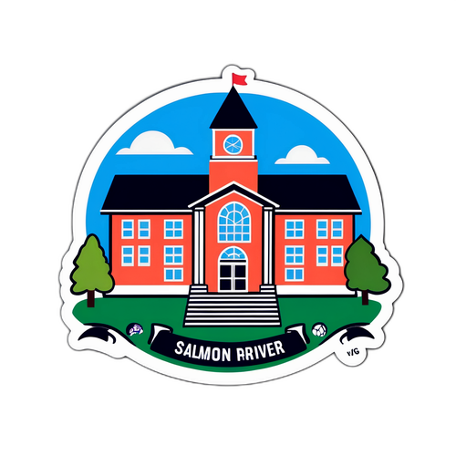Whimsical Salmon River School District Sticker