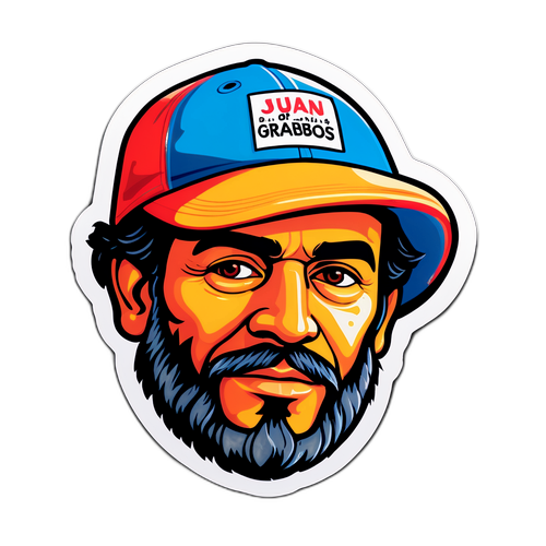 Diseño de un sticker que representa la figura de Juan Grabois