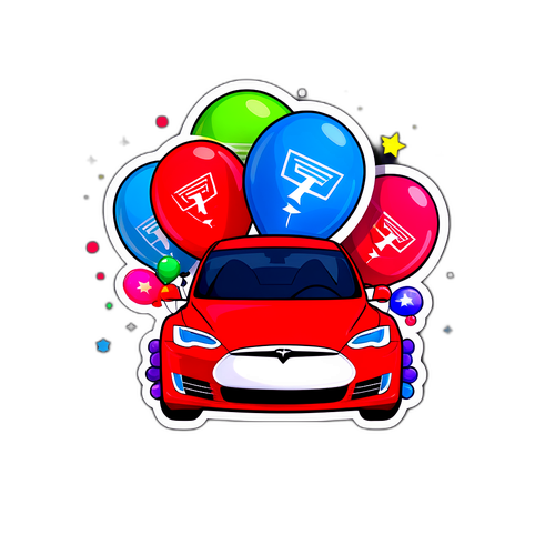 慶祝特斯拉股票上漲的貼紙