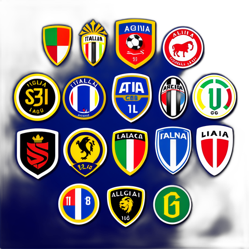 Stiker Jadual Serie A yang Dihiasi Lambang Pasukan