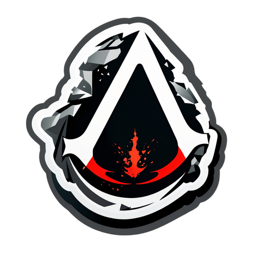Assassin's Creed szimbólum hatalmas sziklán, amely szétesik