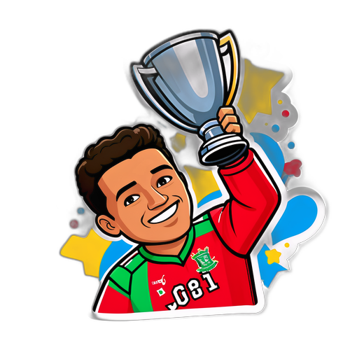 Stiker Perayaan Julio Cesar dengan Piala