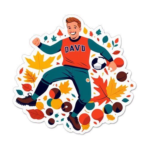 Cheerful Football Action Sticker