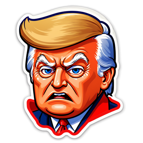 Stickerul Patriot: Donald Trump În Culorile Flaggului American Care Îți Va Umple Inima de Mândrie!