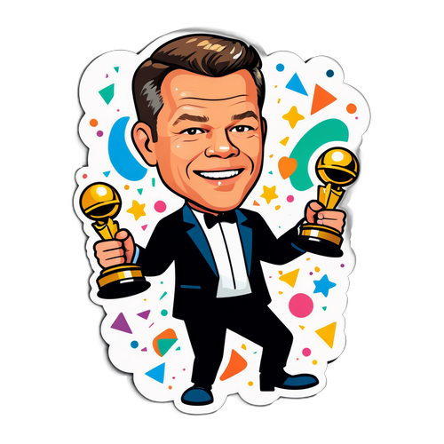 Matt Damon med Oscar-trofæer