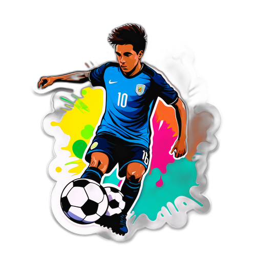 Silhouette Mateo Retegui dengan Bola Sepak