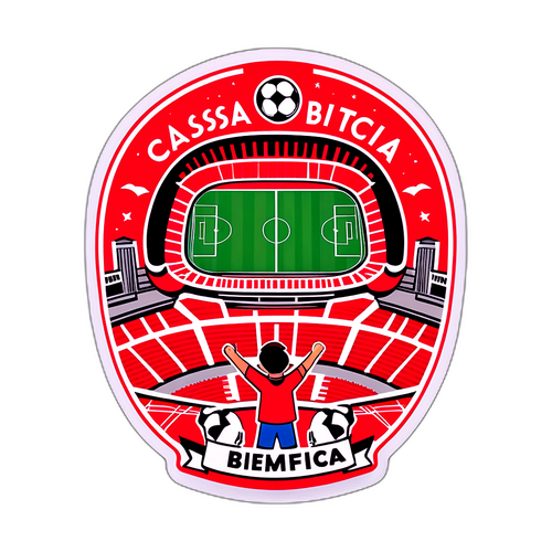 Stiker Stadium Ikonik dengan Penyokong Benfica dan Casa Pia