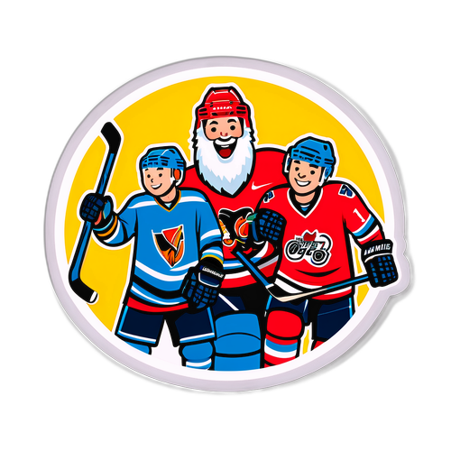 Kristian Meurman nauttii ystävien kanssa jääkiekko-ottelussa